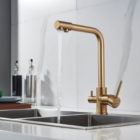 Смеситель для кухни Shevanik S328G на мойку золото