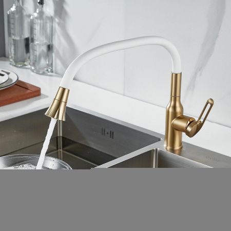 Смеситель для кухни Raffine F303G-1 на мойку золото