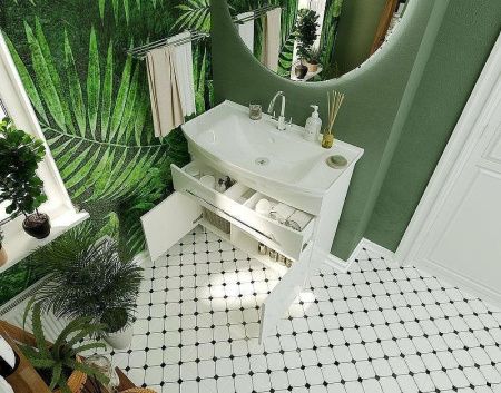 Тумба под раковину 1MarKa Lina У94493 80х30 цвет белый