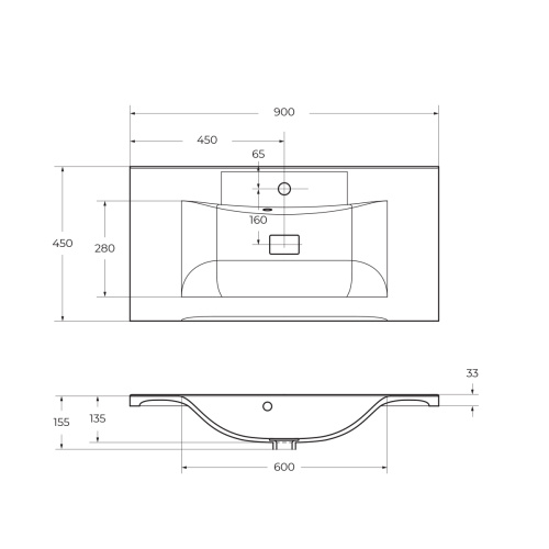 Раковина из искусственного камня BelBagno BB900/450-LV-MR-PR 90х45 накладная цвет белый - фото 2
