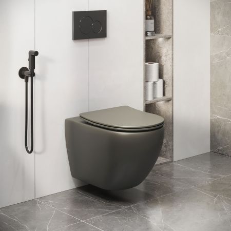 Унитаз подвесной Grossman Color GR-4411GSMS зеленый с сиденьем безободковый каскадный смыв