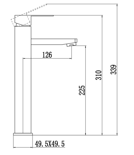 Смеситель Fmark FS8111Q на раковину графит - фото 2