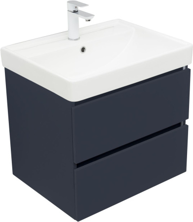 Тумба под раковину Aquanet Вега 2.0 00337947 58х47х50 подвесная цвет синий