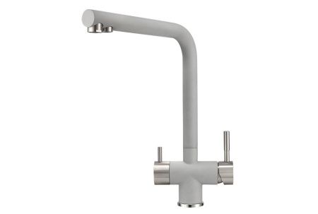 Смеситель для кухни Granula 2305, СЛАНЕЦ на мойку черный/серый