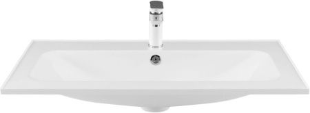 Раковина из искусственного камня Aquanet Арт 00318928 90х50 полувстраиваемая цвет белый 1 отверстие под смеситель