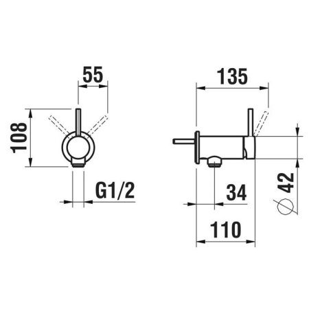Смеситель для душа Laufen Goccia HF505455100040 встраиваемый в стену хром