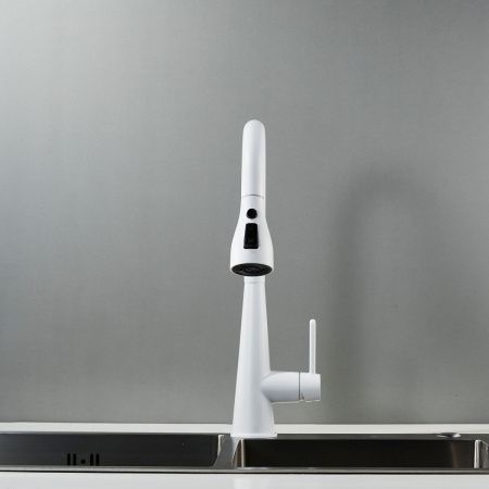 Смеситель для кухни Shevanik S363C на мойку белый