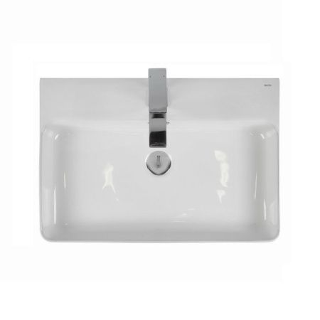 Раковина из сантехнического фарфора Bond Cube S02-600 60х40 накладная цвет белый 1 отверстие под смеситель