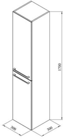 Шкаф-пенал De Aqua Токката 00185443 30х170 подвесной цвет бежевый