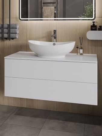 Тумба с раковиной Orange Otto Ot-100TuMDF+G56 100х50 подвесная цвет белый