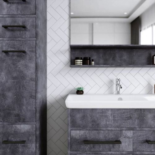 Зеркало с подсветкой Бриклаер 4627125415180 90х90 цвет цемент - фото 5