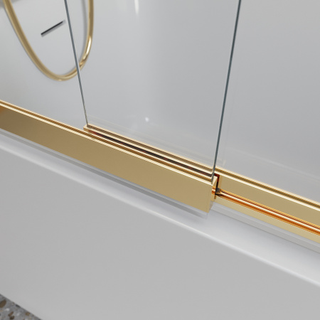 Душевая шторка на ванну BelBagno LUCE LUCE-VF-11-100/145-C-ORO 100х145 стекло рифленое профиль золото ориентация универсальная