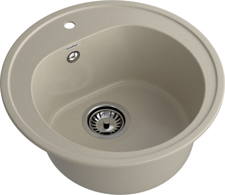 Кухонная мойка Granfest Rondo R-510 топаз 51х51 цвет серый поверхность матовая