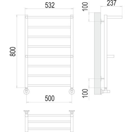 Полотенцесушитель водяной Terminus 4670078529978 55х80 хром