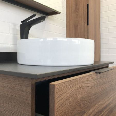 Тумба с раковиной Comforty Порто 00-00008926CF 80х50 подвесная цвет коричневый