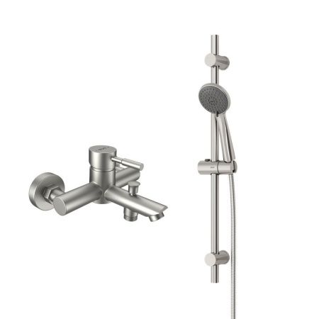 Смеситель для ванны и душа Dorff Logic NEW D0103030SS настенный нержавеющая сталь