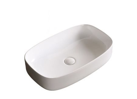 Раковина из сантехнического фарфора Cerutti SPA CR0045 60х40 накладная цвет белый без отверстий под смеситель