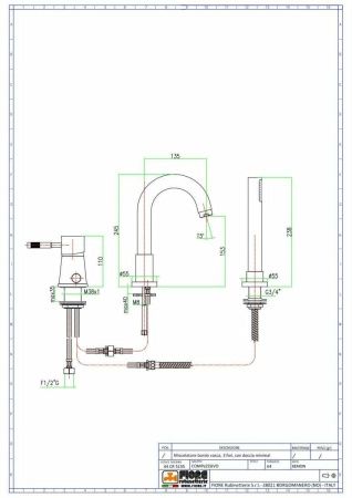 Смеситель Fiore Xenon 44OO5155 на борт ванны золото