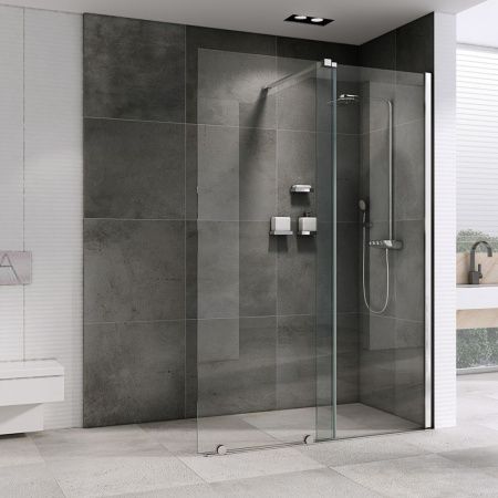 Душевая перегородка Abber Komfort AG09120 120х200 стекло прозрачное профиль хром