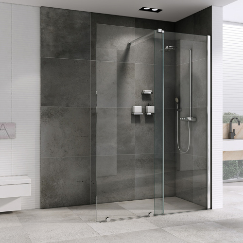 Душевая перегородка Abber Komfort AG09120 120х200 стекло прозрачное профиль хром глянцевый - фото 2