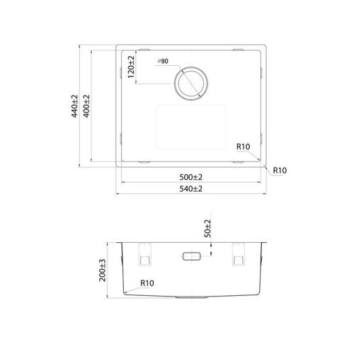Кухонная мойка IDDIS Prime PRI54S0i77 54х44 цвет сатин поверхность матовая - фото 2