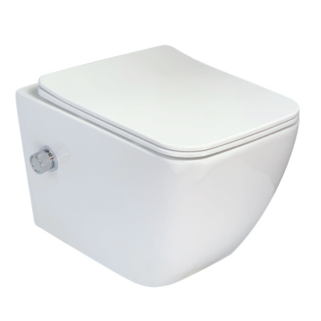 Унитаз подвесной Esbano LEON-WBN ESWBLEONWN белый с сиденьем микролифт безободковый душевой смыв