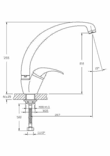 Cмеситель Haiba HB4115-2 на мойку хром - фото 2