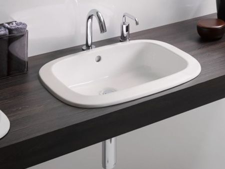 Раковина из сантехнического фаянса Toto LW763Y 50х50 встраиваемая цвет белый