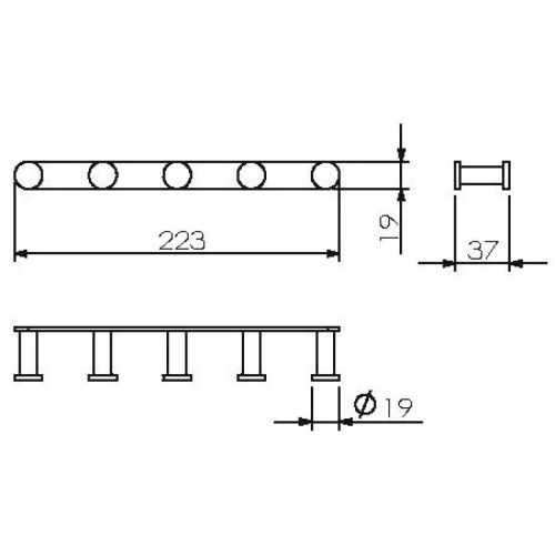 Планка 5 крючков Langberger Accessories 28035A - фото 2