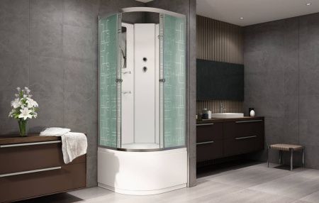 Душевая кабина AvaCan EM4590N 90х90 четверть круга без крыши ориентация универсальная