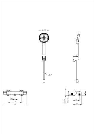 Смеситель для душа Wonzon & Woghand Inn WW-B2063-A-MW настенный белый