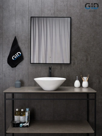 Раковина керамическая Gid Esfera 51210 40х40 накладная цвет белый без отверстий под смеситель