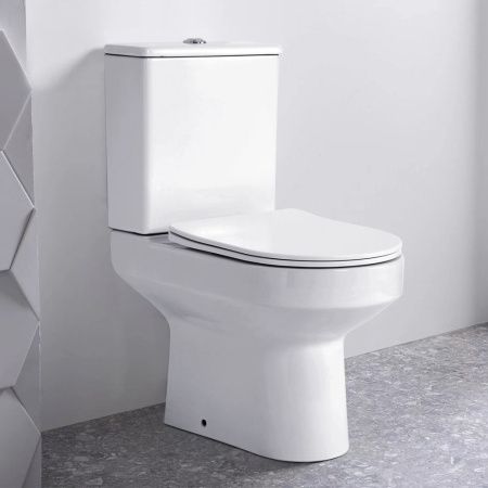 Унитаз-компакт напольный с бачком WesnaArt Eko 101-EKO05 белый с сиденьем микролифт безободковый каскадный смыв