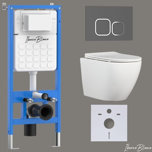 Комплект унитаз с инталляцией и клавишей смыва Iberica Blanca BILBAO ALTO IB001.BLA.234.837 - фото 2