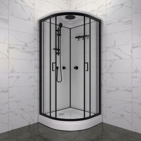 Душевая кабина Тритон Прайм-Блэк Щ0000071582 90х90 четверть круга с крышей ориентация универсальная