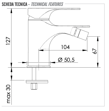 Смеситель Remer Class Line L21 на биде хром