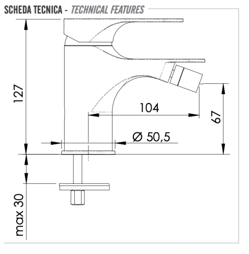 Смеситель Remer Class Line L21 на биде хром без термостата - фото 2