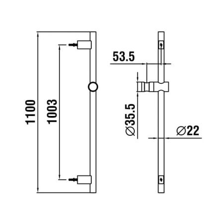 Душевая штанга Laufen Twingliss HF904791100000 цвет хром