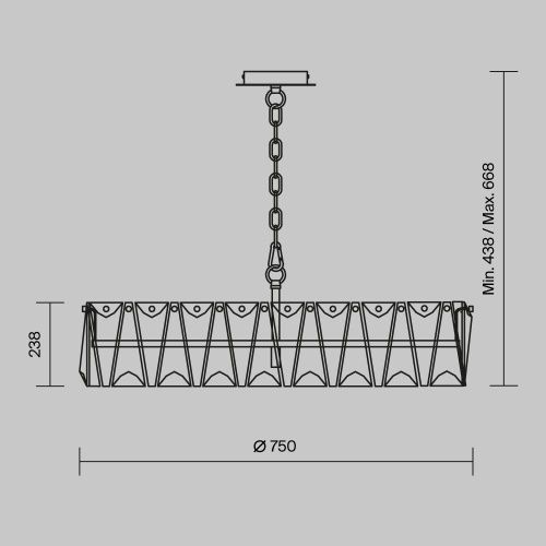 Светильник подвесной Maytoni Puntes Modern MOD043PL-08G - фото 3