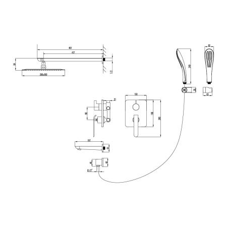 Душевая система LeMark Melange LM4922CW встраиваемая в стену цвет белый/хром