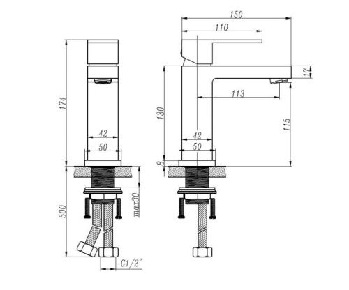 Смеситель Bronze de Luxe SIMPLE SA980 на раковину хром - фото 3