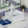 Раковина из сантехнического фарфора Melana 7063D-805 40х40 накладная цвет белый 1 отверстие под смеситель