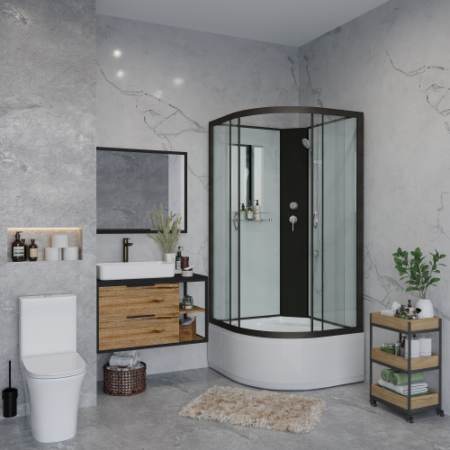 Душевая кабина Niagara Classic 67081414BK 90х90 четверть круга без крыши - фото 3