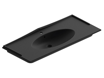 Раковина керамическая Berloni Bagno LAVQAVINCXR58 190 122х52 встраиваемая цвет черный