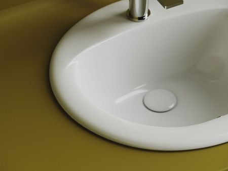 Раковина из сантехнического фарфора Ceramica Nova SUN CN6080 50х50 встраиваемая цвет белый 1 отверстие под смеситель