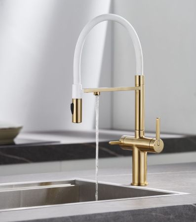 Смеситель для кухни Rose R458G на мойку золото