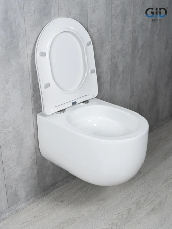 Унитаз подвесной Gid Tornado 62262Y белый с сиденьем микролифт безободковый смыв торнадо