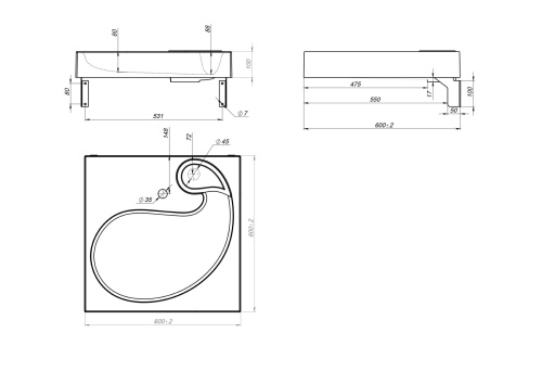 Раковина из искусственного мрамора Stella Polar Шебби SP-00001522 60х60 над стиральной машиной цвет серый матовый - фото 3