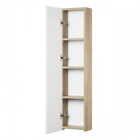 Шкаф-пенал Aquaton Мишель 1A244303MIX40 20х100 подвесной цвет белый/коричневый