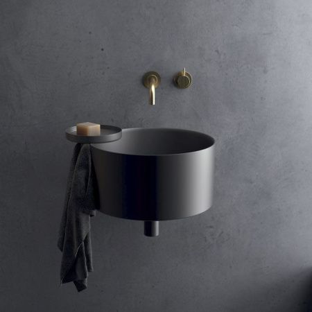 Раковина из сантехнического фарфора Galassia Core 7306NEMT 40х40 накладная цвет черный